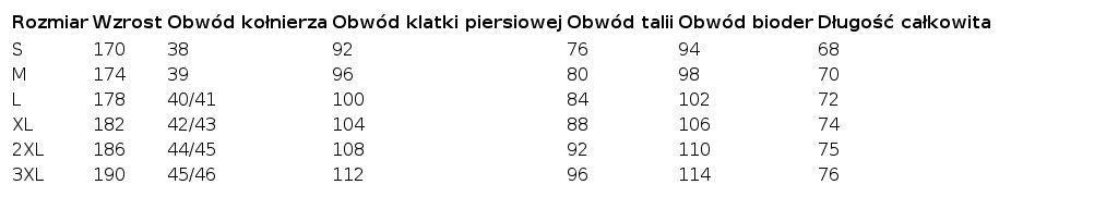 Tabela rozmiarów